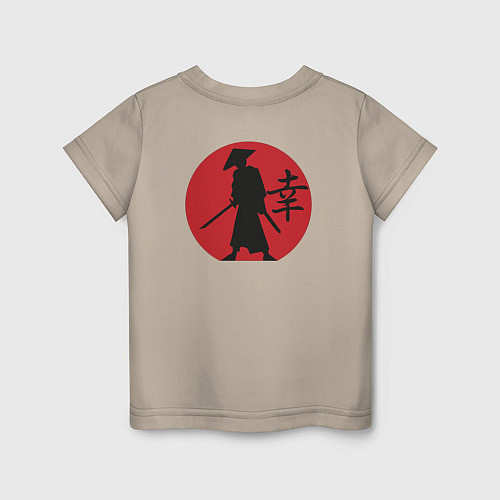 Детская футболка Самурай и счастье / Миндальный – фото 2
