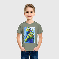 Футболка хлопковая детская Pepe dad, цвет: авокадо — фото 2