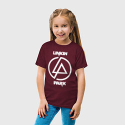 Футболка хлопковая детская Linkin Park logo, цвет: меланж-бордовый — фото 2