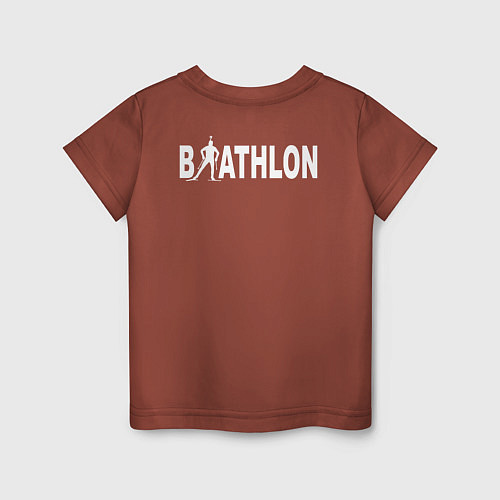 Детская футболка Biathlon - снайпер / Кирпичный – фото 2