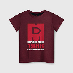 Футболка хлопковая детская Depeche Mode - Black Celebration album merch, цвет: меланж-бордовый