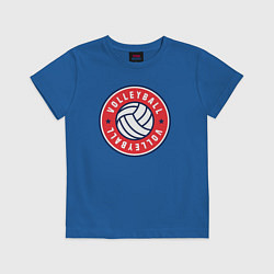 Футболка хлопковая детская Volleyball and volleyball, цвет: синий