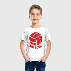 Футболка хлопковая детская Volleyball my love, цвет: белый — фото 2