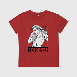 Футболка хлопковая детская Кэнто Нанами - Магическая битва, цвет: красный