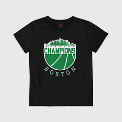 Футболка хлопковая детская Boston champions, цвет: черный