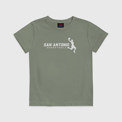 Футболка хлопковая детская Basket San Antonio, цвет: авокадо