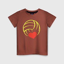 Футболка хлопковая детская Volley love, цвет: кирпичный