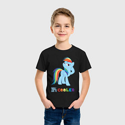 Футболка хлопковая детская Крутая Рейнбоу Дэш, цвет: черный — фото 2