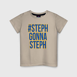 Футболка хлопковая детская Steph gonna Steph, цвет: миндальный