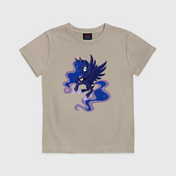 Футболка хлопковая детская Принцесса Луна из My Little Pony в кино, цвет: миндальный