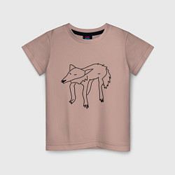 Детская футболка Забавный волк