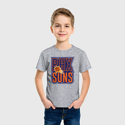 Футболка хлопковая детская Phx Suns, цвет: меланж — фото 2