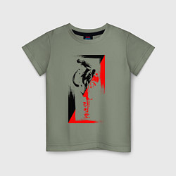 Футболка хлопковая детская Боевые искуства black and red, цвет: авокадо