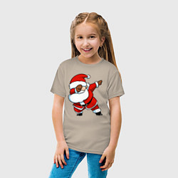 Футболка хлопковая детская Santa dabbing dance, цвет: миндальный — фото 2