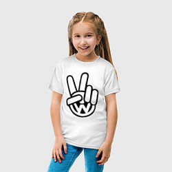 Футболка хлопковая детская Volkswagen peace, цвет: белый — фото 2