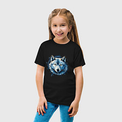 Футболка хлопковая детская Полярный волк, цвет: черный — фото 2