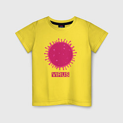 Футболка хлопковая детская Pink virus, цвет: желтый