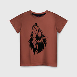 Детская футболка Воющий волк