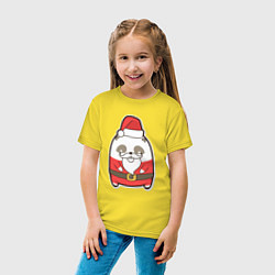 Футболка хлопковая детская Панда дед-мороз, цвет: желтый — фото 2