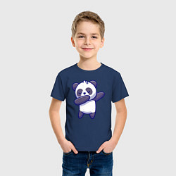 Футболка хлопковая детская Dabbing panda, цвет: тёмно-синий — фото 2