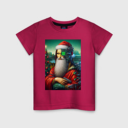 Детская футболка Mona Lisa in Santa costume - cyberpunk