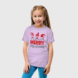 Футболка хлопковая детская Merry Christmas dwarves, цвет: лаванда — фото 2