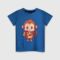 Детская футболка Обезьянка с подарком