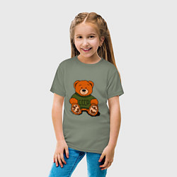 Футболка хлопковая детская Мишка родом из СССР, цвет: авокадо — фото 2