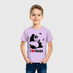 Футболка хлопковая детская I love panda, цвет: лаванда — фото 2