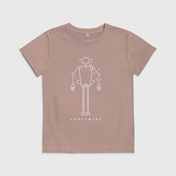 Футболка хлопковая детская Kraftwerk - Robot, цвет: пыльно-розовый