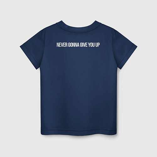 Детская футболка Qr код на песню Never Gonna Give You Up / Тёмно-синий – фото 2
