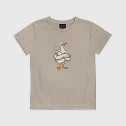 Футболка хлопковая детская Важный гусь, цвет: миндальный