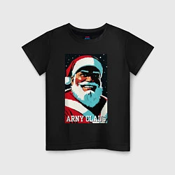 Футболка хлопковая детская Arnold Schwarzenegger - Santa Claus, цвет: черный