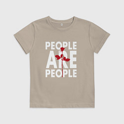 Футболка хлопковая детская Depeche Mode - People are people rose, цвет: миндальный
