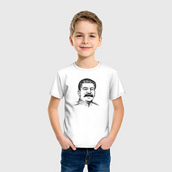Футболка хлопковая детская Сталин улыбается, цвет: белый — фото 2
