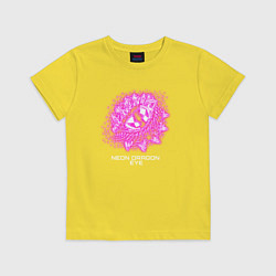 Футболка хлопковая детская Neon dragon eye, цвет: желтый