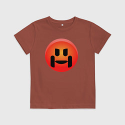 Футболка хлопковая детская Смайлик красный эмодзи, цвет: кирпичный