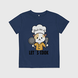 Футболка хлопковая детская Давайте готовить, цвет: тёмно-синий