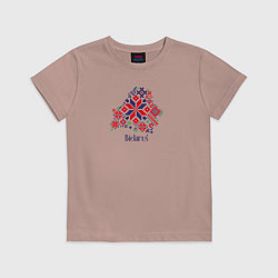 Футболка хлопковая детская Belarus орнамент, цвет: пыльно-розовый