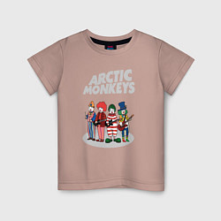 Футболка хлопковая детская Arctic Monkeys clowns, цвет: пыльно-розовый