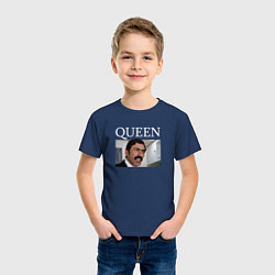 Футболка хлопковая детская Queen - Mimino мем, цвет: тёмно-синий — фото 2