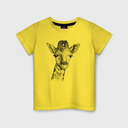 Футболка хлопковая детская Жирафёнок, цвет: желтый