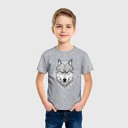 Футболка хлопковая детская Волк с оберегом, цвет: меланж — фото 2