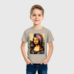 Футболка хлопковая детская Mona Lisa - punks not dead, цвет: миндальный — фото 2