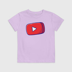 Футболка хлопковая детская Кнопка play, цвет: лаванда