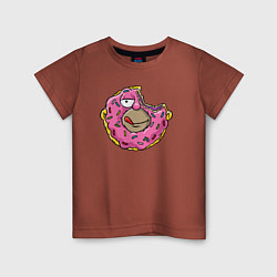 Футболка хлопковая детская Homer donut, цвет: кирпичный