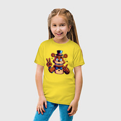 Футболка хлопковая детская Медведь Фредди, цвет: желтый — фото 2