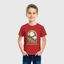 Футболка хлопковая детская My mood Depresso Palworld, цвет: красный — фото 2