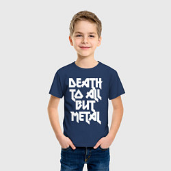 Футболка хлопковая детская Death to all - кроме металл, цвет: тёмно-синий — фото 2