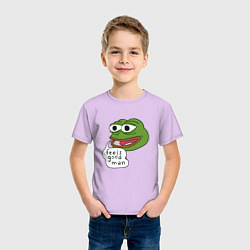 Футболка хлопковая детская Pepe feels good man, цвет: лаванда — фото 2